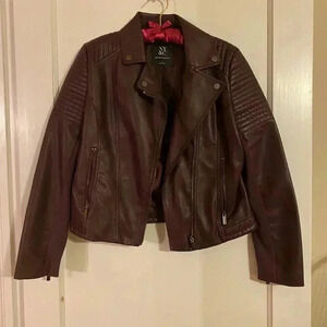 New York & company faux leather jacket
